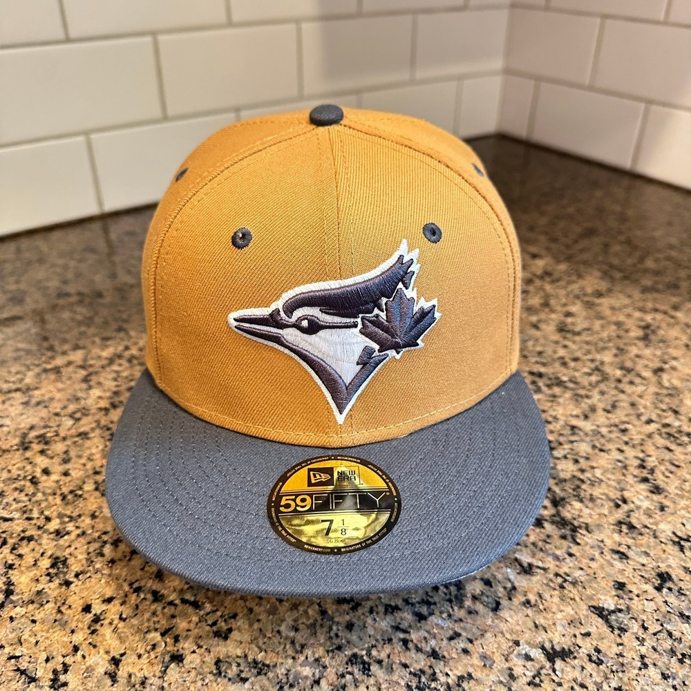Toronto Blue Jays New Era 59FIFTY Fitted Hat 7 1/8 Tan Grey MLB New